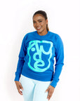 Aude Wink Face Blue Sweatshirt