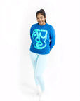 Aude Wink Face Blue Sweatshirt